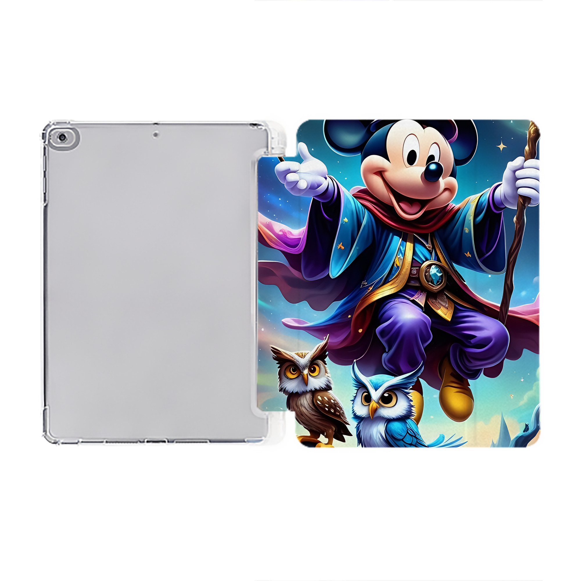 （画像用） ミッキーマウス Mickey Mouse IPad ケース ペン収納付き 三つ折りスタンド PUレザー×シリコン 対応機種9.5/10.5/10.9インチ